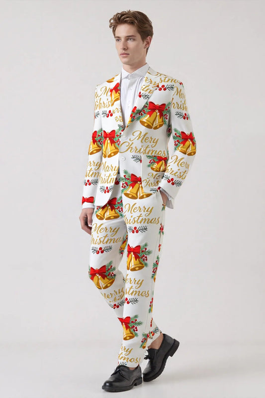 Men's Bell Bow Christmas Eve Party 2 Piece Suit