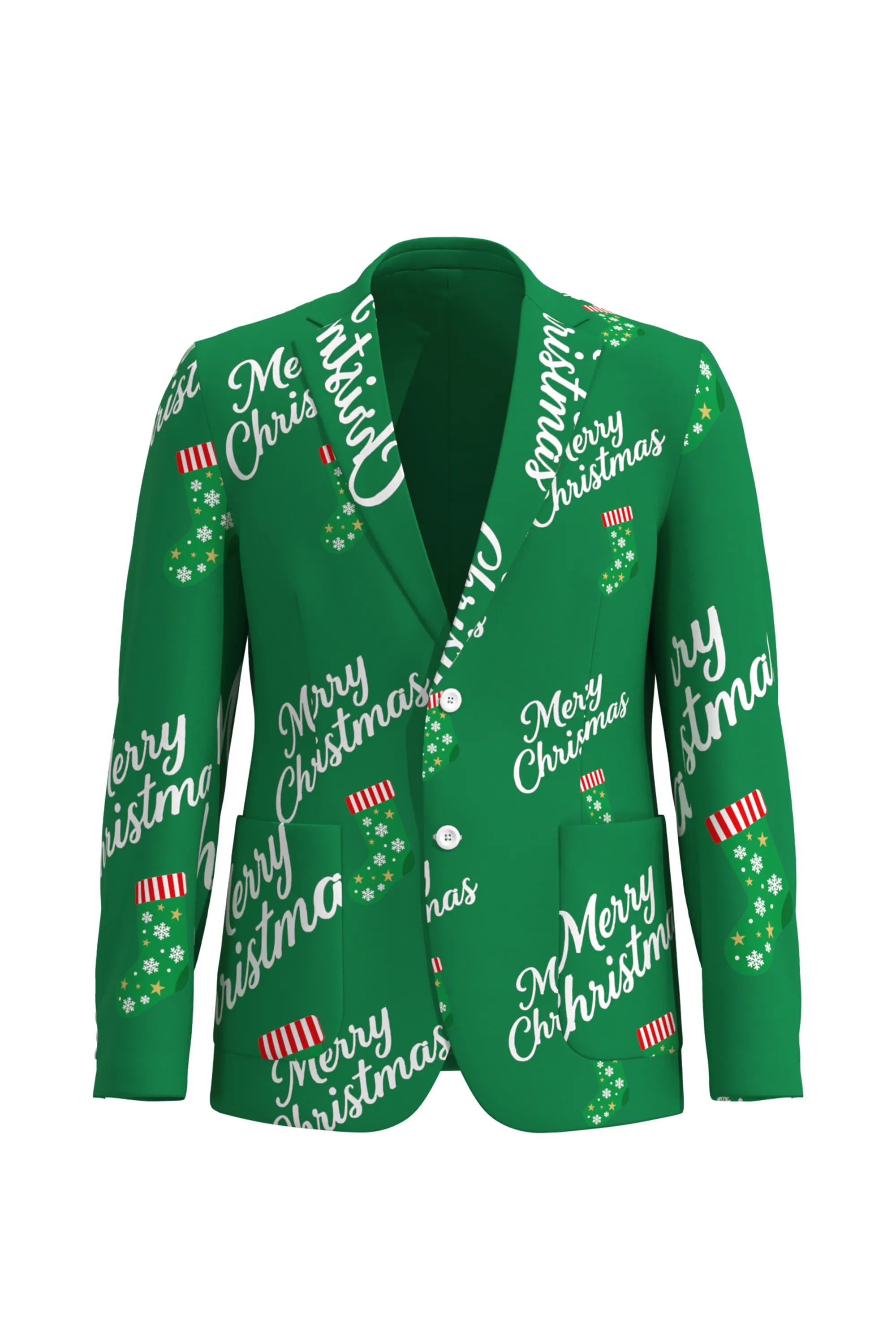 Men's Funny Pattern Christmas Eve Party 2 Piece Suit
