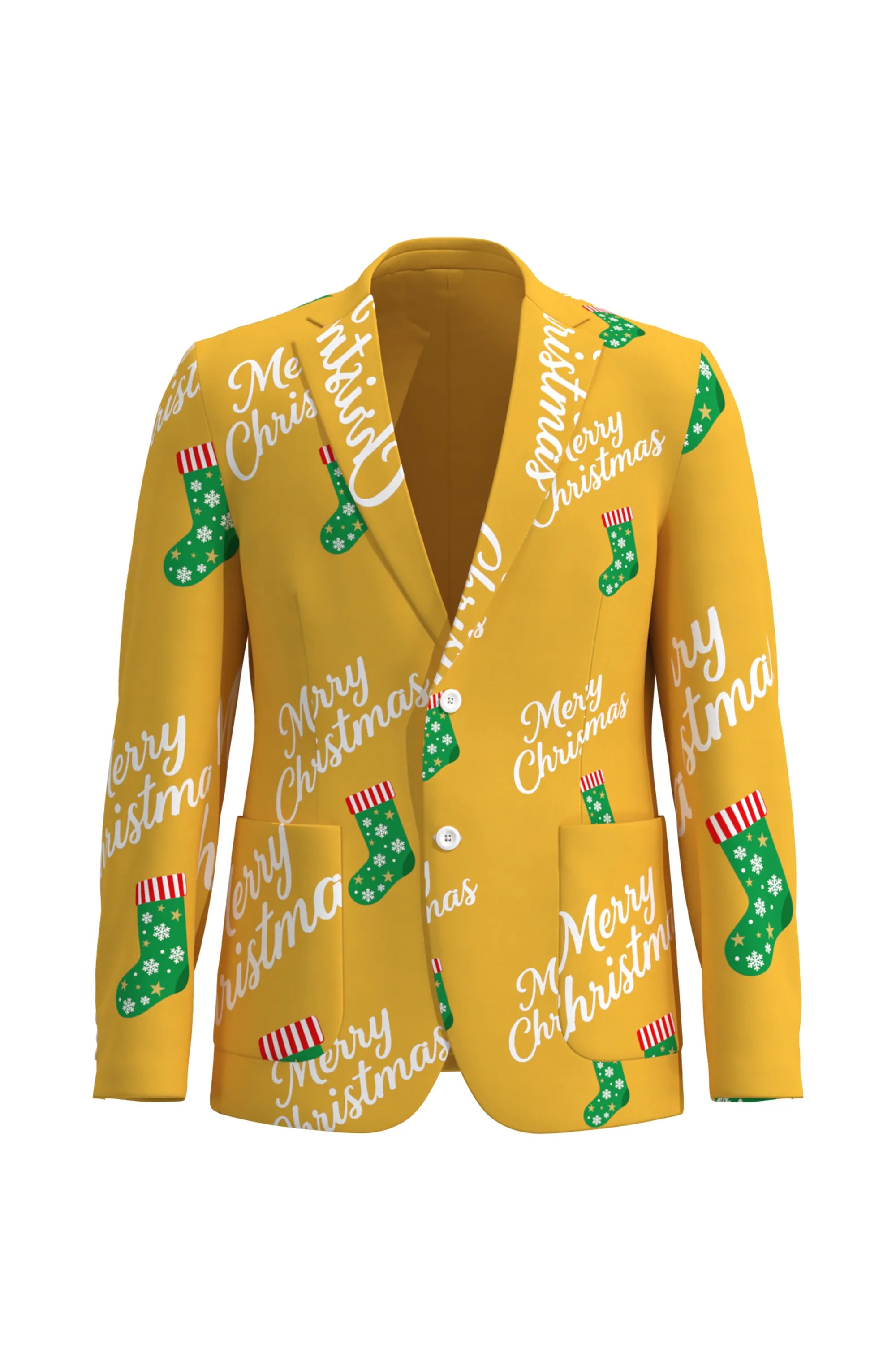 Men's Funny Pattern Christmas Eve Party 2 Piece Suit