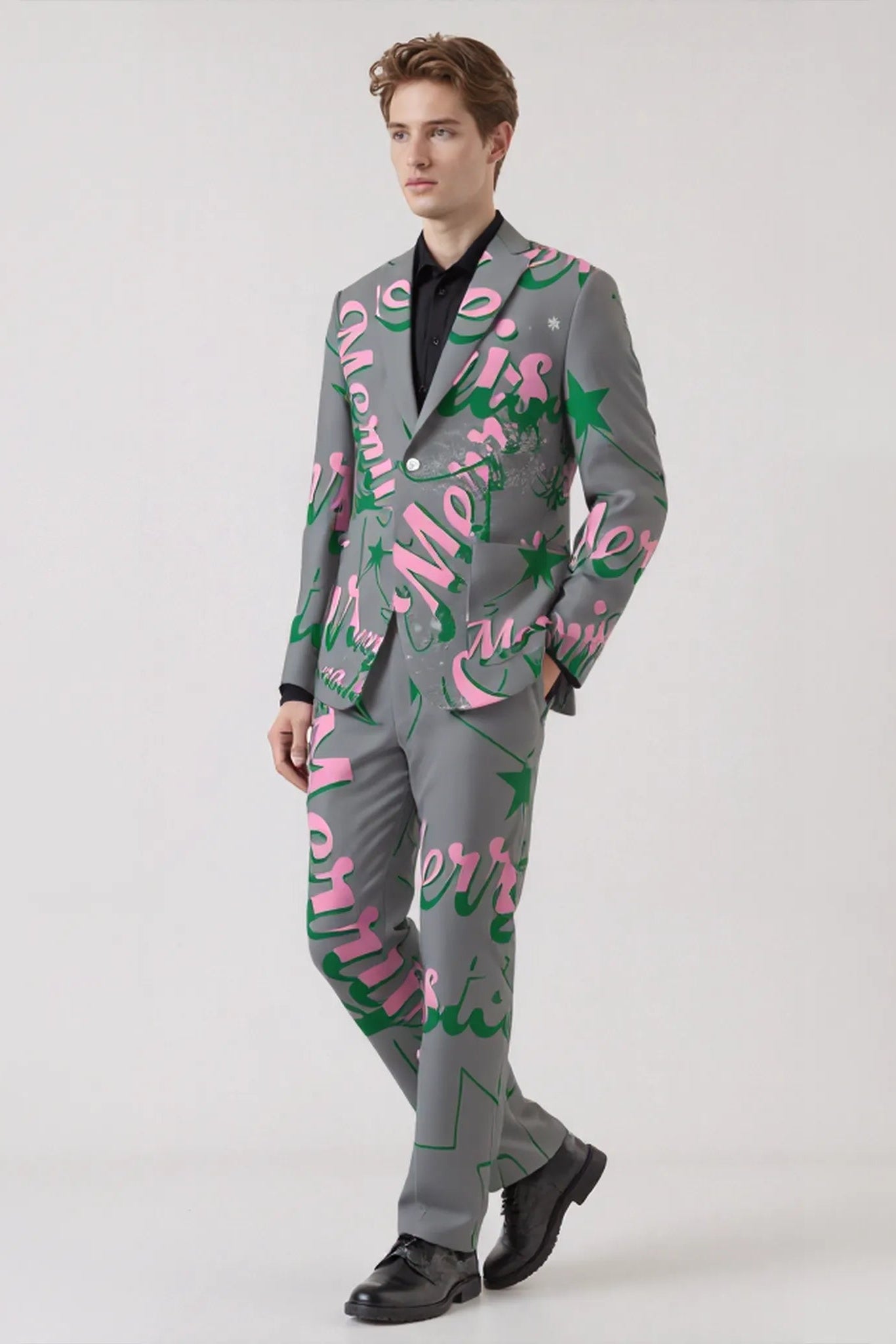 Men's Funny Fancy Christmas Eve Party 2 Piece Suit
