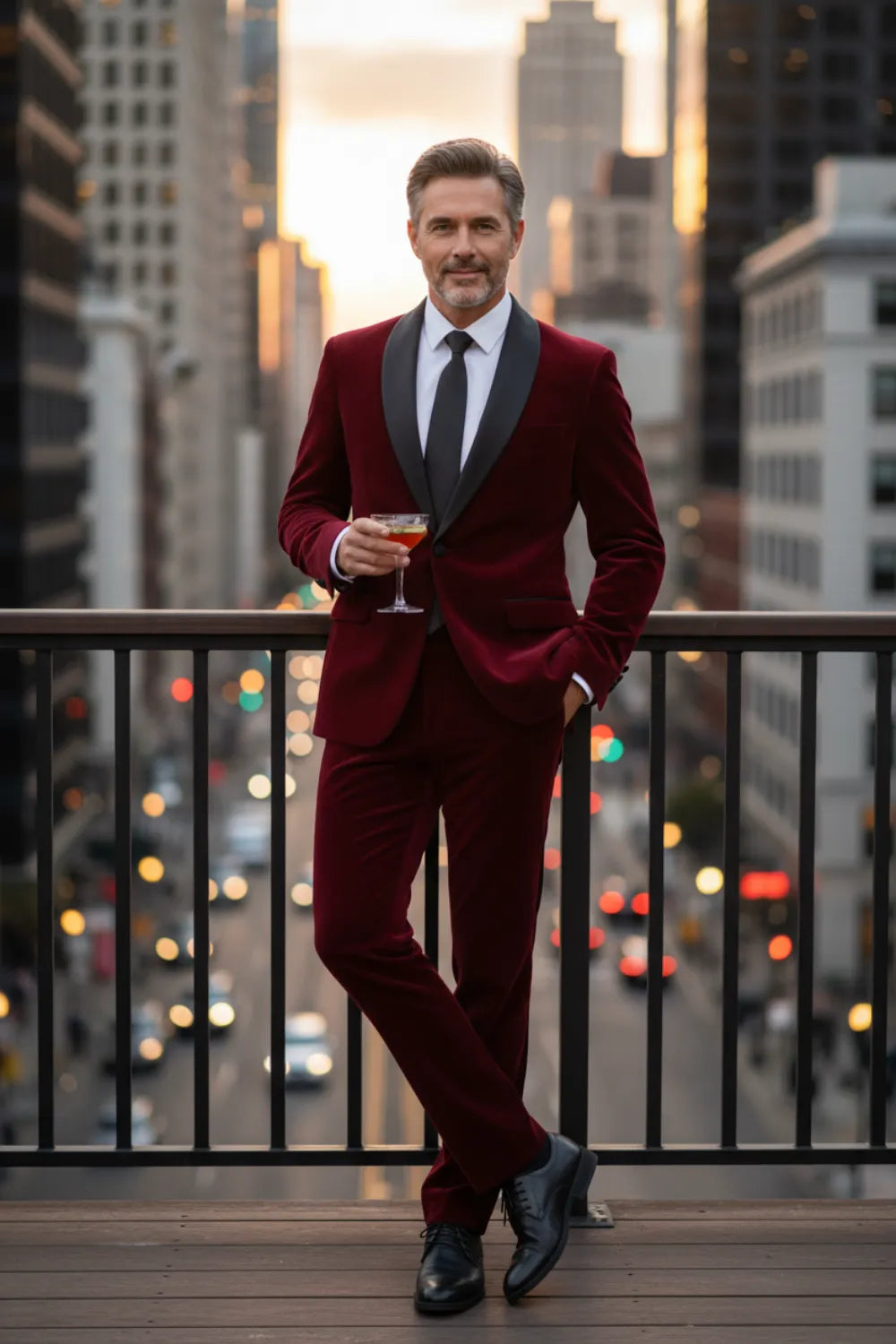 Men's Evenings Luxe Velvet 2 Piece Suit