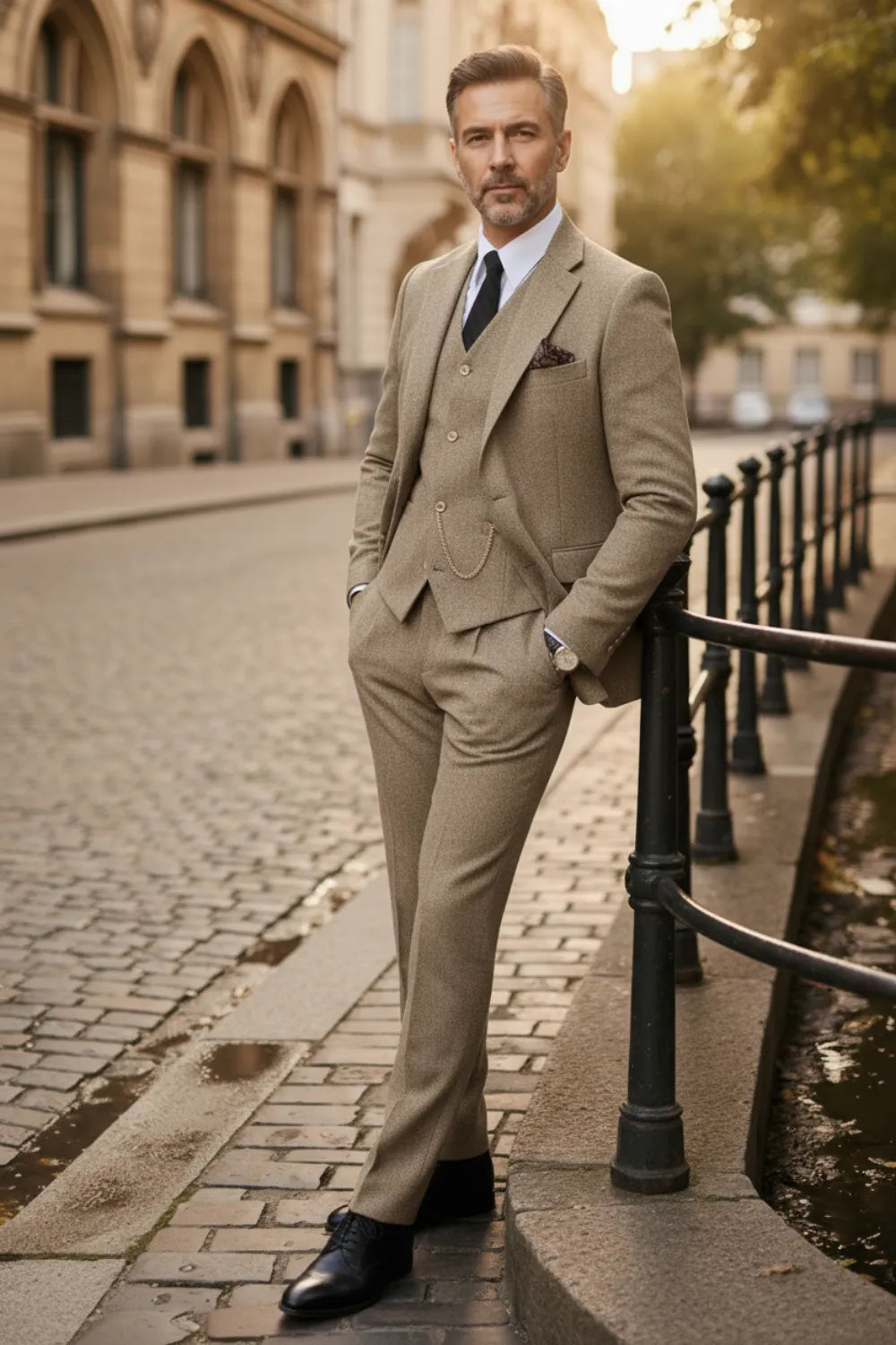 Men's Windsor Heritage Herringbone 3 Piece Suit