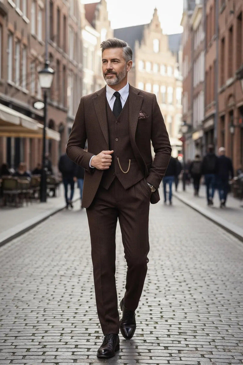 Men's Windsor Heritage Herringbone 3 Piece Suit