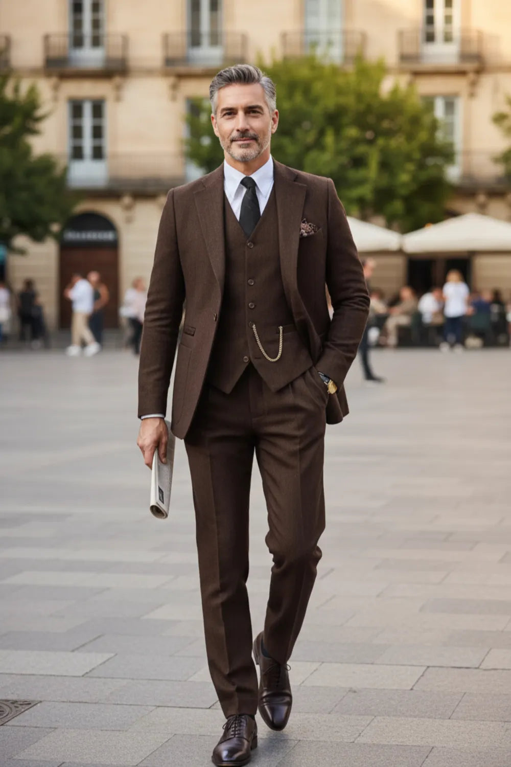 Men's Windsor Heritage Herringbone 3 Piece Suit