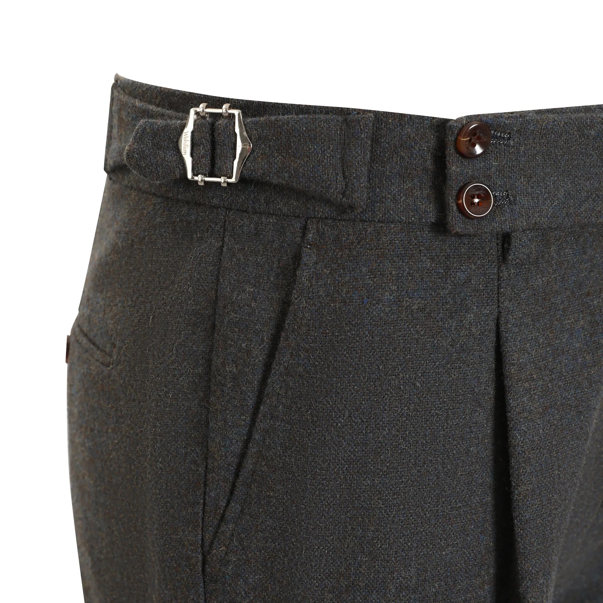 Men's Grey Wool Herringbone 2 Piece Suits