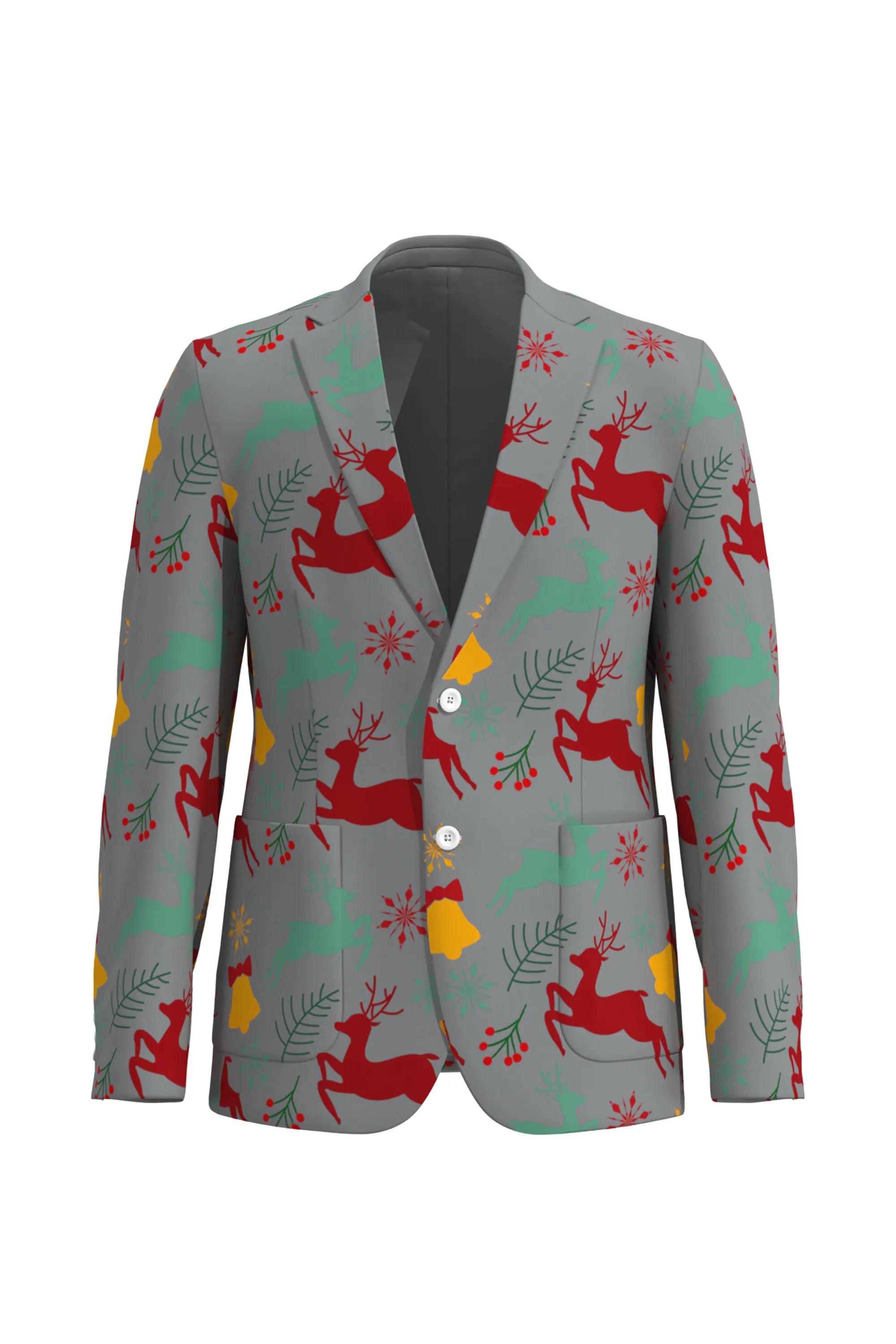 Men's Deer Animal Christmas Eve Party 2 Piece Suit