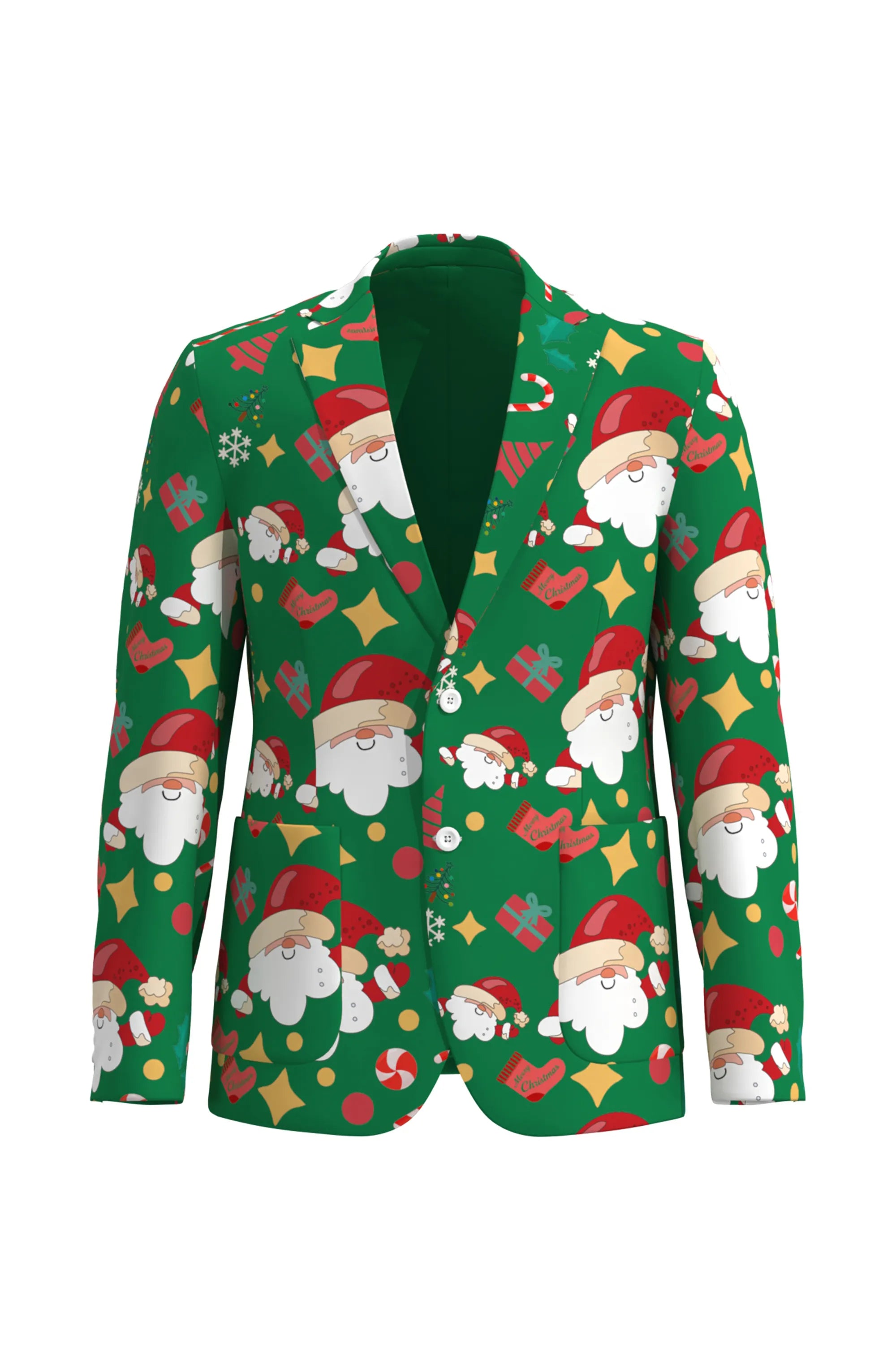 Men's Funny Pattern Christmas Eve Party 2 Piece Suit