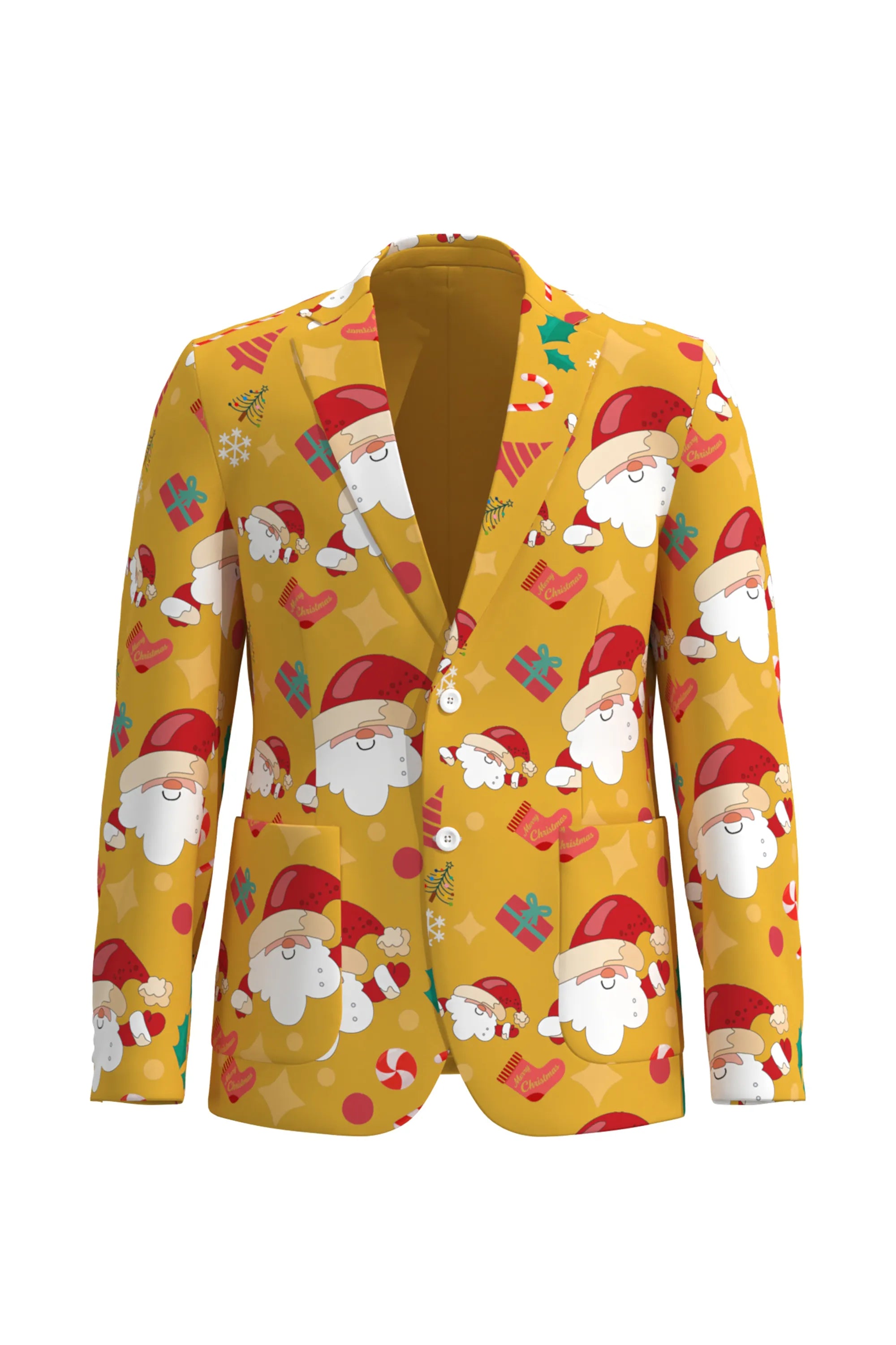 Men's Funny Pattern Christmas Eve Party 2 Piece Suit