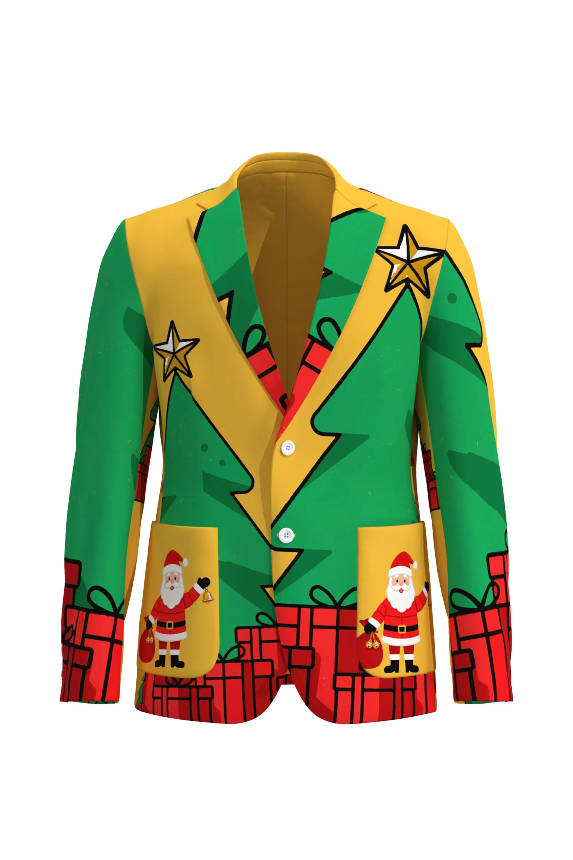 Men's Stars Santa Claus Christmas Eve Party 2 Piece Suit