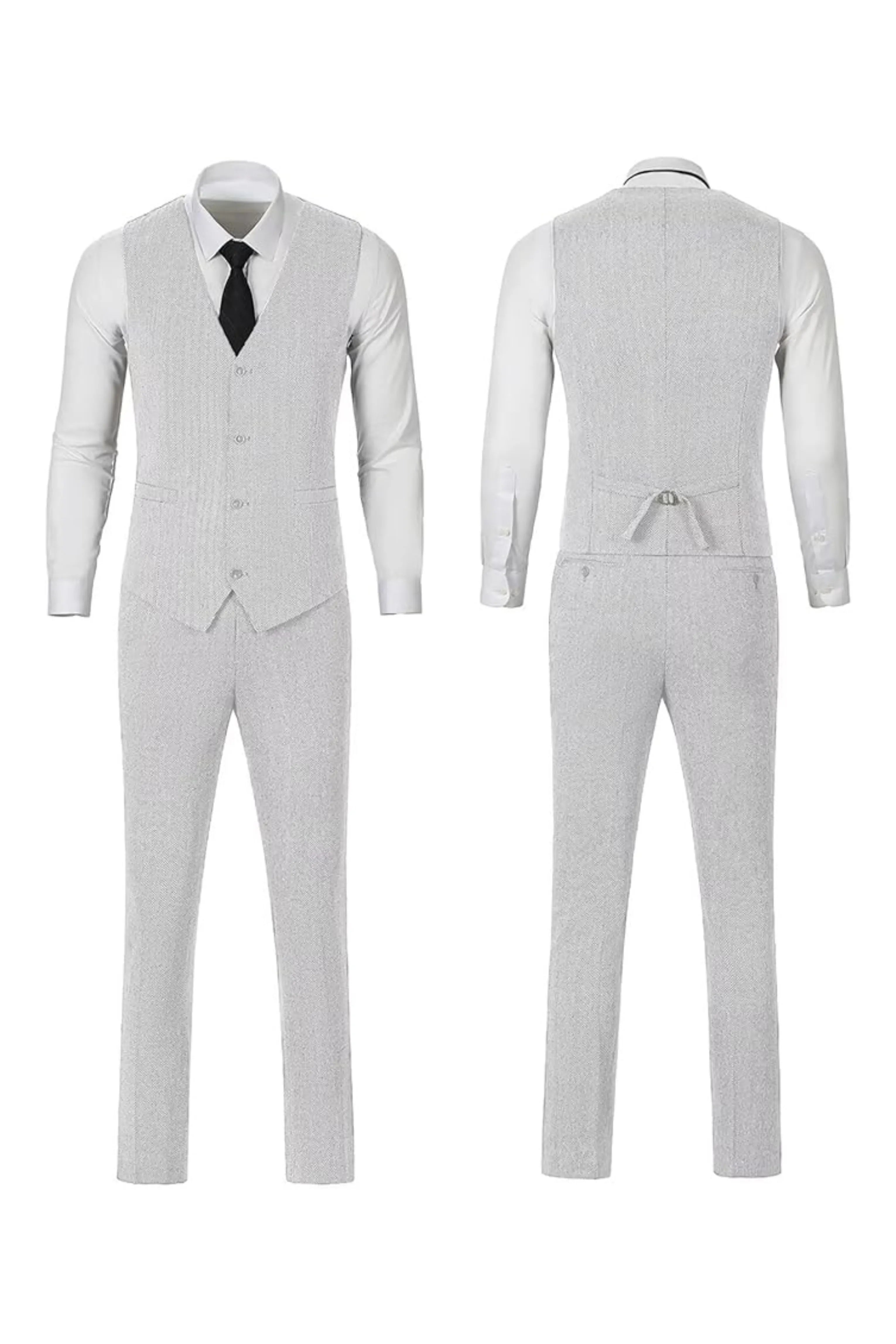 Men's Retro Slim Fit Herringbone 3 Piece Siut - Upgraded Version