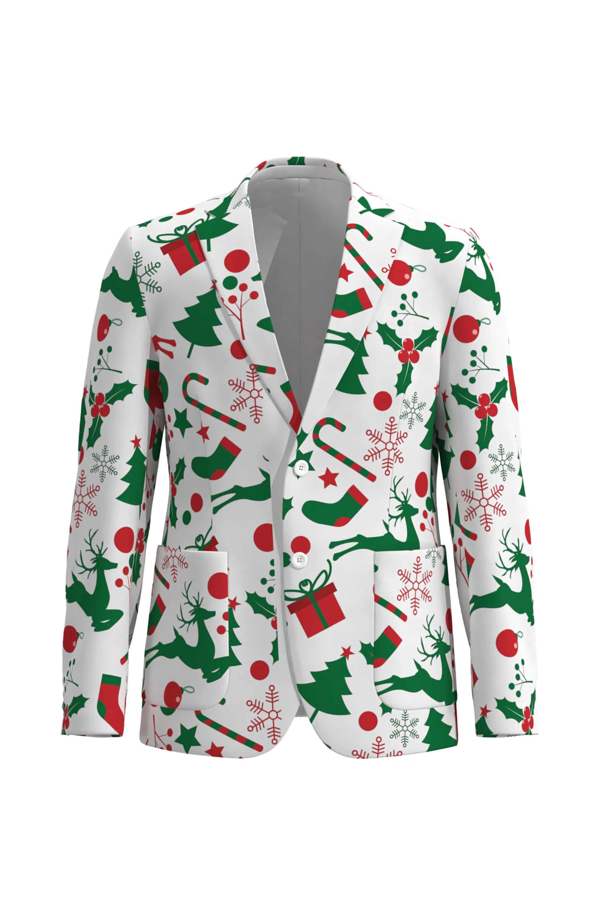 Men's Funny Pattern Christmas Eve Party 2 Piece Suit