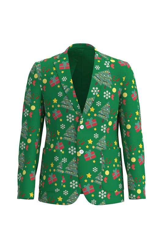 Men's Snowflake Christmas Eve Party 2 Piece Suit
