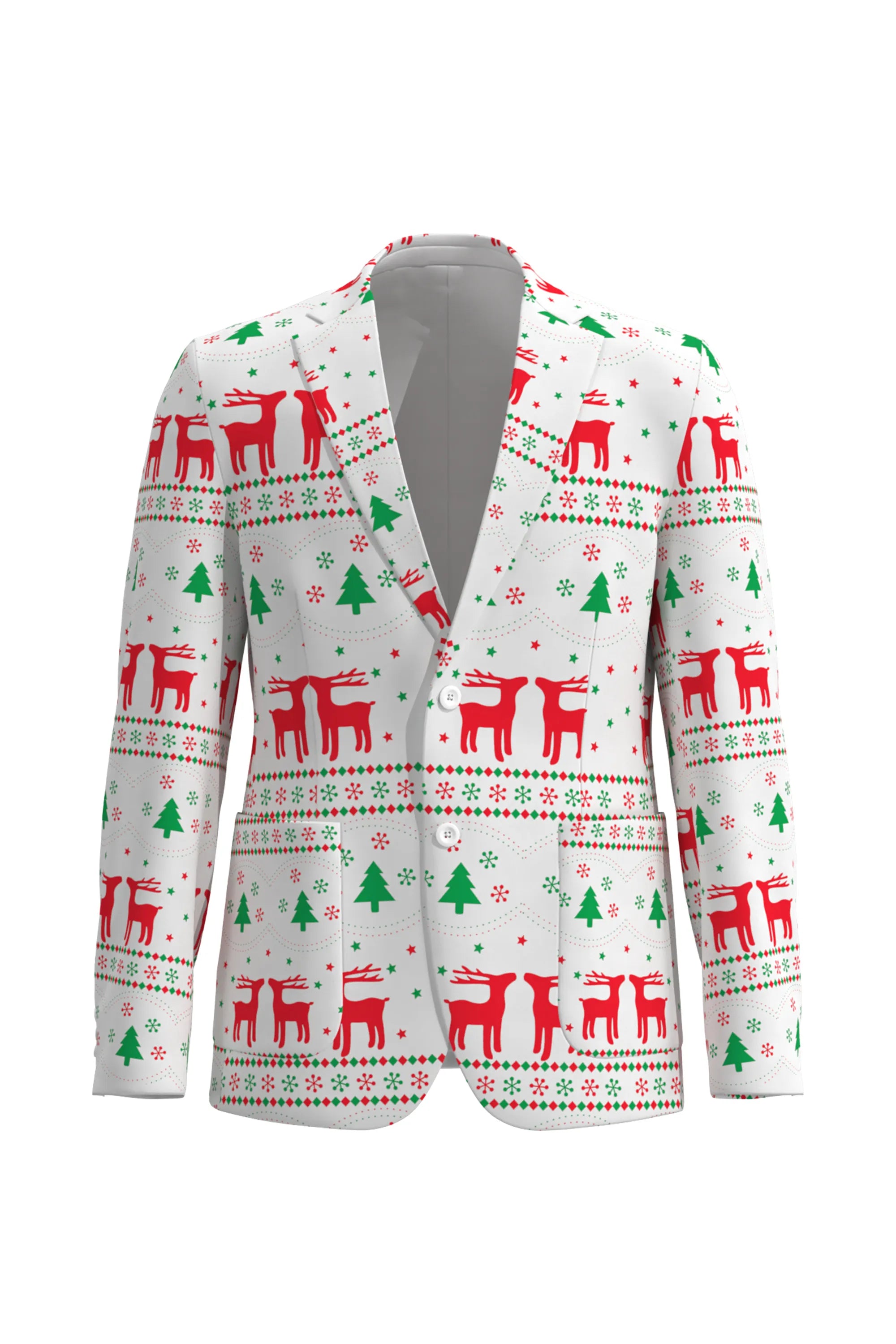 Men's Deer Animal Christmas Eve Party 2 Piece Suit