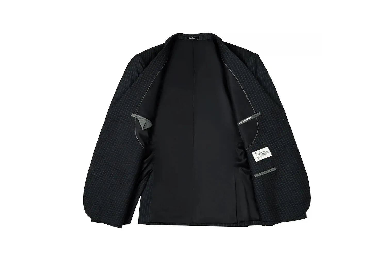 Men's Drak Blue Stripe Peak Lapel Blazer