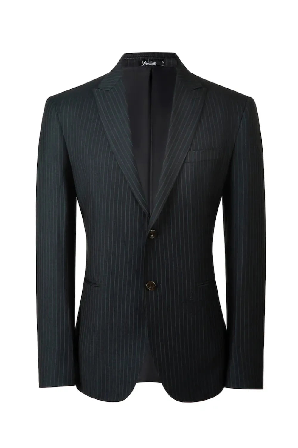 Men's Drak Blue Stripe Peak Lapel Blazer