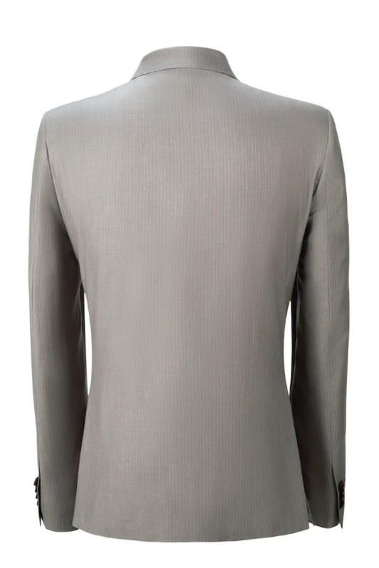 Men's Grey Stripe 2 Button Blazer