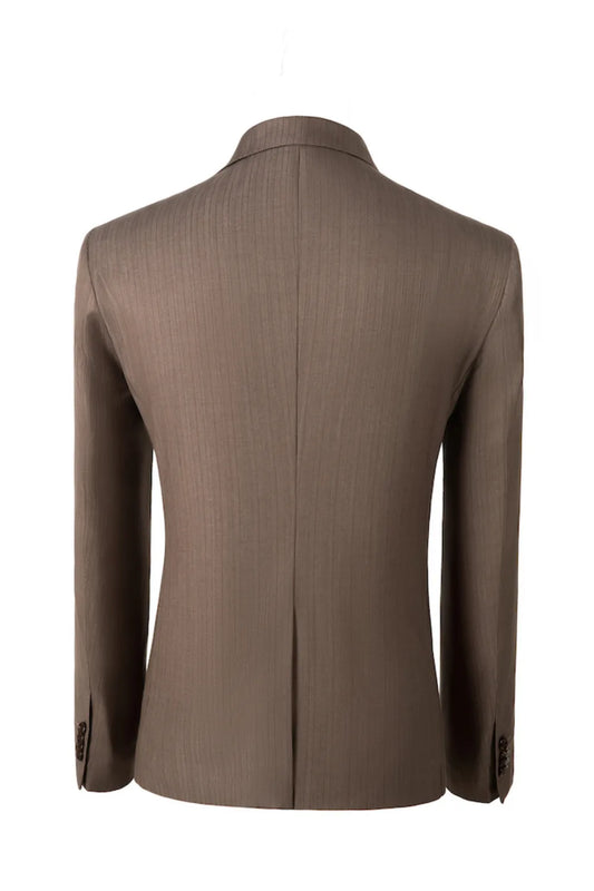Men's Khaki Pinstripe 2 Button Blazer