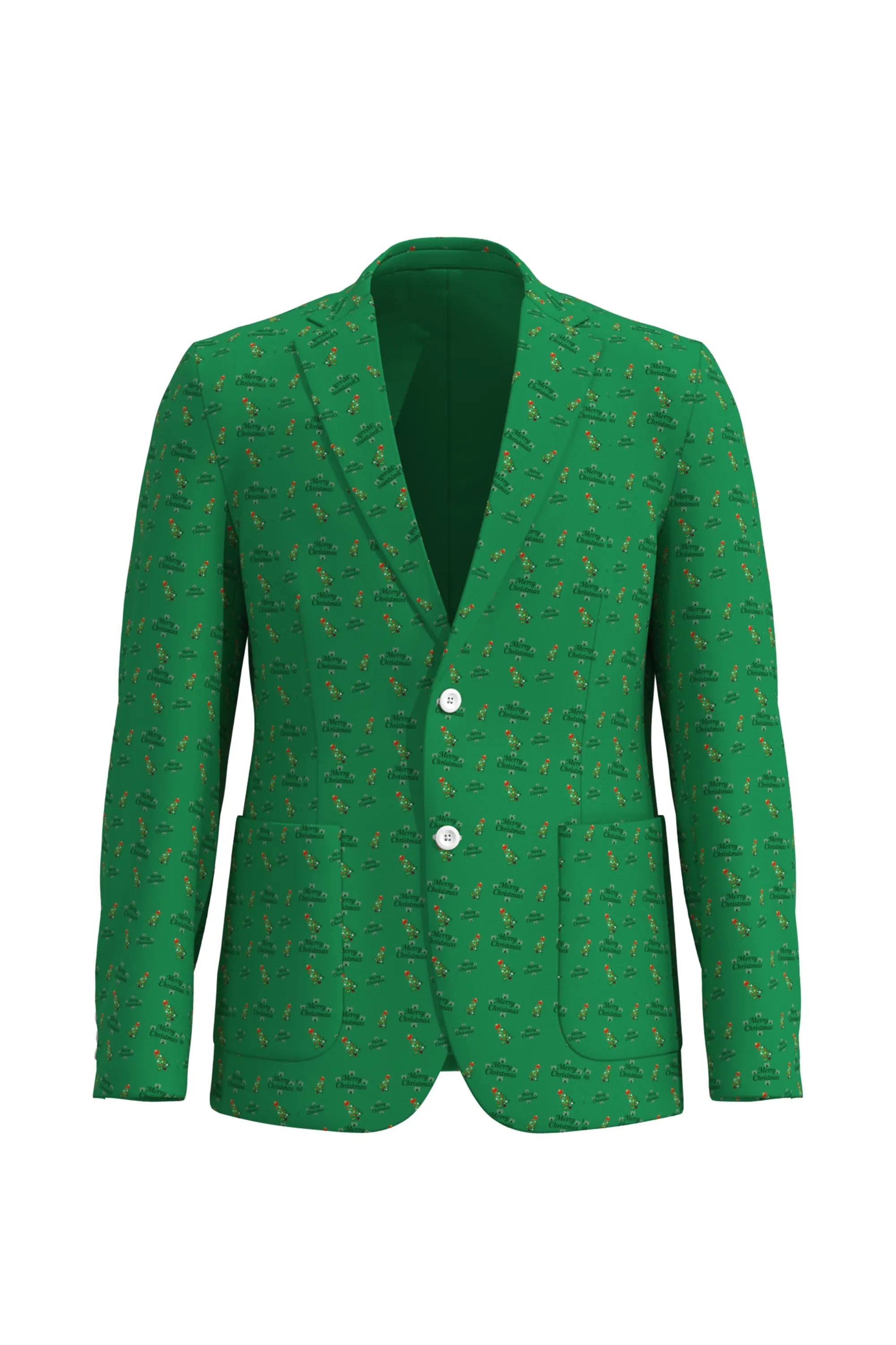 Men's Tree Pattern Christmas Eve Party 2 Piece Suit