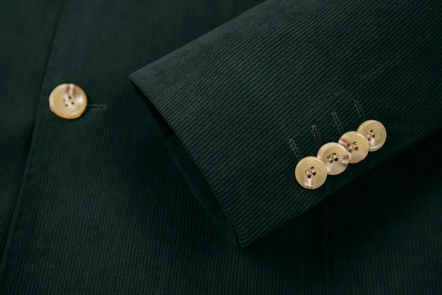 Men's Peak Lapel Double Breasted Corduroy 2 Piece Suit