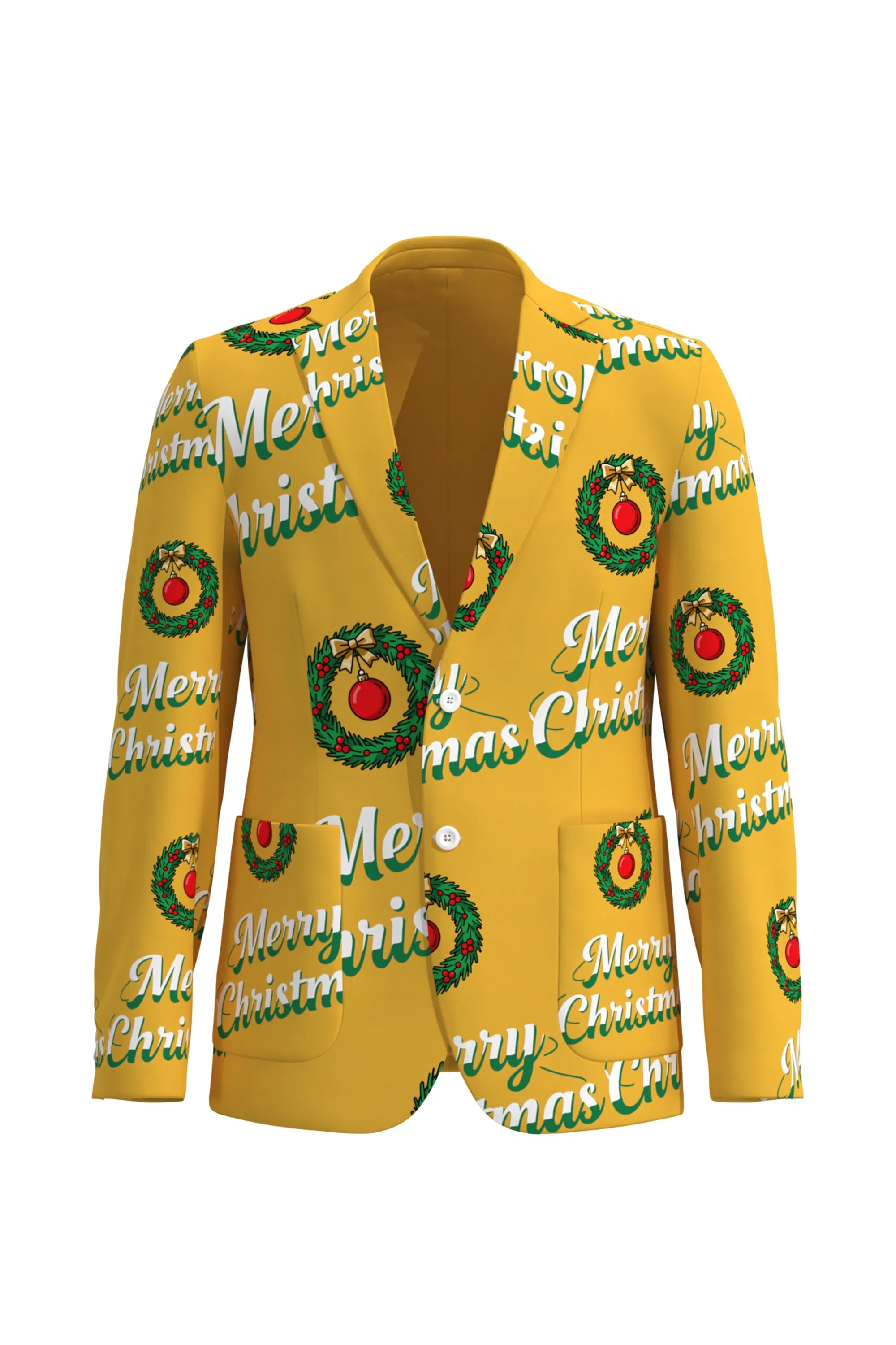 Men's Funny Pattern Christmas Eve Party 2 Piece Suit